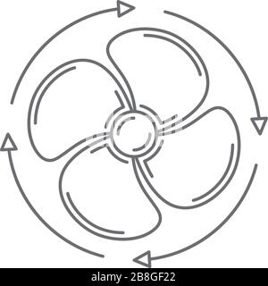 Fan rotation direction vector icon symbol isolated on white background Stock Vector