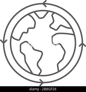 Earth globe vector icon symbol isolated on white background Stock Vector
