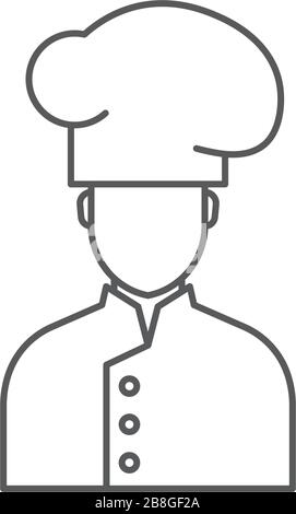 Cook man uniform vector icon symbol isolated on white background Stock Vector