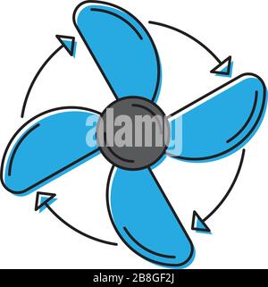 Fan rotation direction vector icon symbol isolated on white background Stock Vector