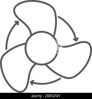 Fan rotation direction vector icon symbol isolated on white background Stock Vector