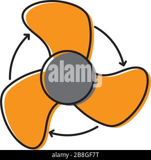 Fan rotation direction vector icon symbol isolated on white background Stock Vector