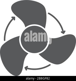 Fan rotation direction vector icon symbol isolated on white background Stock Vector