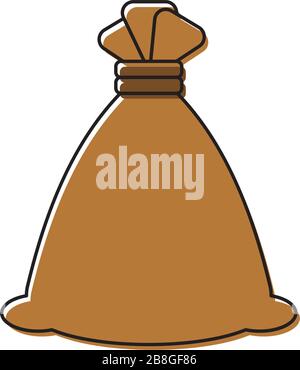 Full bag vector icon symbol isolated on white background Stock Vector