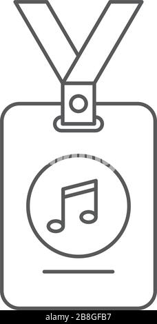 Music staff badge vector icon symbol isolated on white background Stock Vector