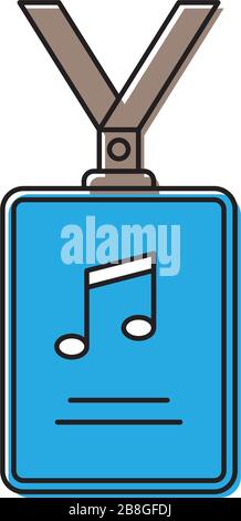 Music staff badge vector icon symbol isolated on white background Stock Vector