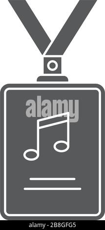 Music staff badge vector icon symbol isolated on white background Stock Vector