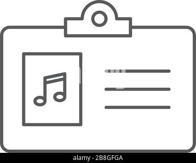 Music staff badge vector icon symbol isolated on white background Stock Vector