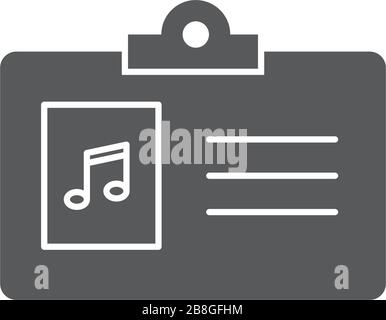 Music staff badge vector icon symbol isolated on white background Stock Vector