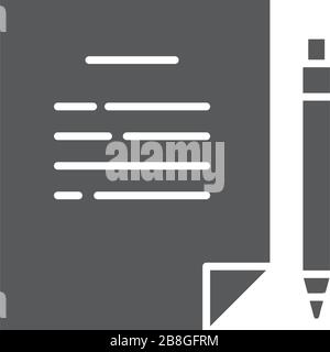Paper and pencil vector icon symbol isolated on white background Stock Vector