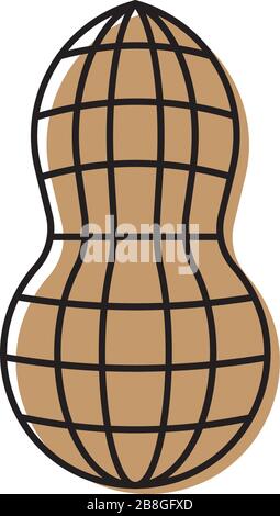 Peanut shell vector icon isolated on white background Stock Vector