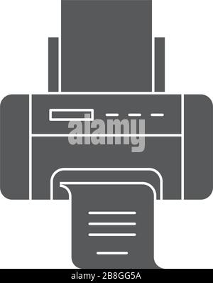 Printer printing paper machine vector icon isolated on white background Stock Vector