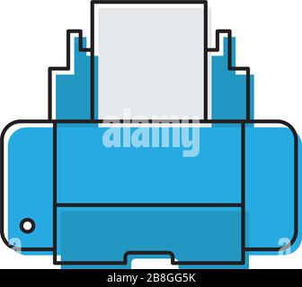 Printer printing paper machine vector icon isolated on white background Stock Vector