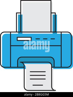 Printer printing paper machine vector icon isolated on white background Stock Vector