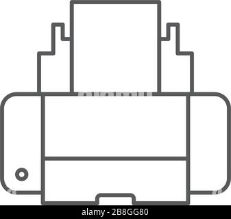 Printer printing paper machine vector icon isolated on white background Stock Vector