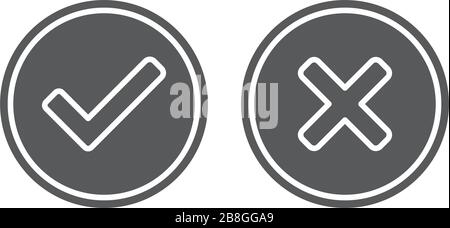 Check box line icons set isolated on white background Stock Vector