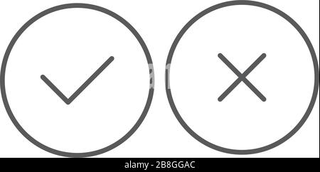 Check box line icons set isolated on white background Stock Vector