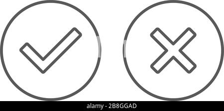 Check box line icons set isolated on white background Stock Vector