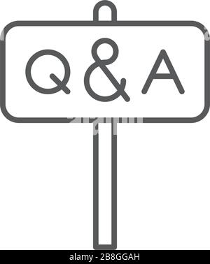 QnA or question and answer vector icon symbol isolated on white background Stock Vector