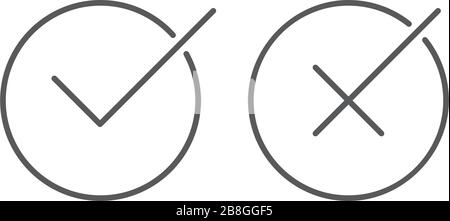 Check box line icons set isolated on white background Stock Vector