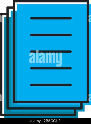 Document papers pile line icon, outline vector sign, linear style pictogram isolated on white Stock Vector
