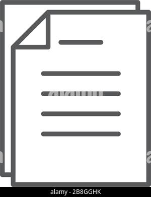 Document papers pile line icon, outline vector sign, linear style pictogram isolated on white Stock Vector