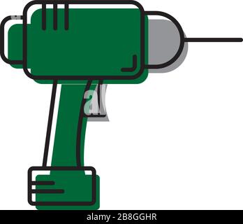 Hand Drill Machine flat vector icon isolated on white background Stock Vector