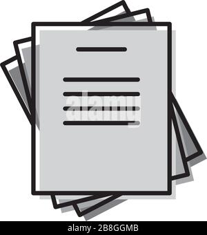 Document papers pile line icon, outline vector sign, linear style pictogram isolated on white Stock Vector