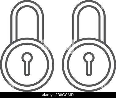 security Lock Icon Flat Graphic Design isolated on white Stock Vector