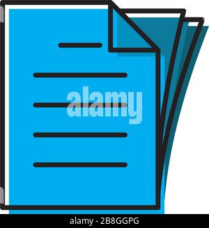 Document papers pile line icon, outline vector sign, linear style pictogram isolated on white Stock Vector