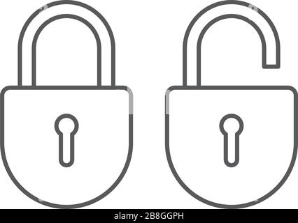 security Lock Icon Flat Graphic Design isolated on white Stock Vector