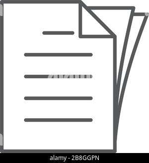 Document papers pile line icon, outline vector sign, linear style pictogram isolated on white Stock Vector