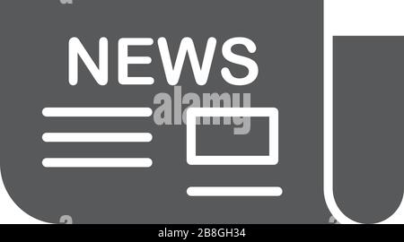 News symbol. Newspaper line icon, outline vector symbol illustration, linear pictogram isolated on white Stock Vector