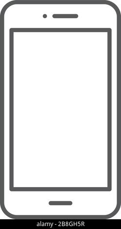 Smartphone line icon, outline vector icon illustration, linear pictogram isolated on white Stock Vector