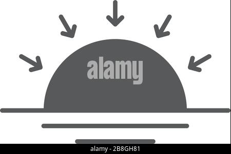 Sunset simple vector icon. Weather symbols, Forecast design element, isolated on white Stock Vector