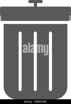 Trash Can vector Icon on Flat Color design isolated on white Stock Vector