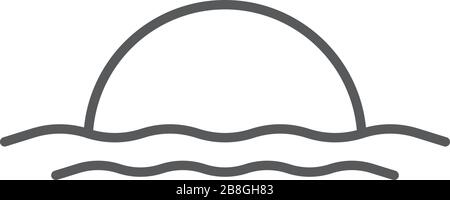 Sunset simple vector icon. Weather symbols, Forecast design element, isolated on white Stock Vector