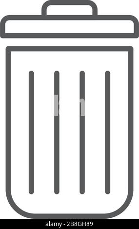 Trash Can vector Icon on Flat Color design isolated on white Stock Vector