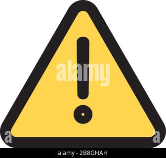 warning Attention Sign vector Icon Flat Graphic Design isolated on white Stock Vector