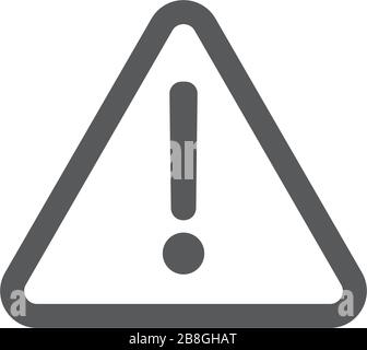 warning Attention Sign vector Icon Flat Graphic Design isolated on white Stock Vector