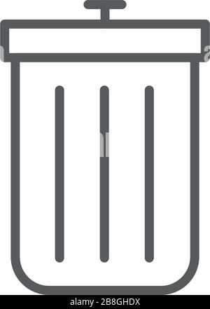 Trash Can vector Icon on Flat Color design isolated on white Stock Vector