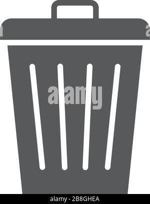 Trash Can vector Icon on Flat Color design isolated on white Stock Vector