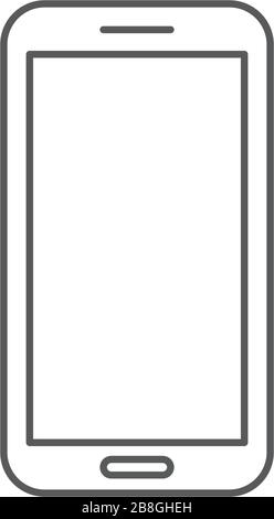 Smartphone line icon, outline vector icon illustration, linear pictogram isolated on white Stock Vector
