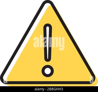 warning Attention Sign vector Icon Flat Graphic Design isolated on white Stock Vector