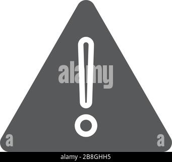 warning Attention Sign vector Icon Flat Graphic Design isolated on white Stock Vector