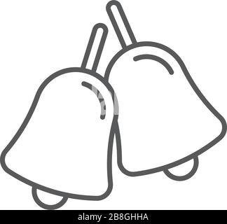 Christmas or wedding bells with vector con in a flat design isolated on white Stock Vector