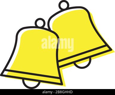 Christmas or wedding bells with vector con in a flat design isolated on white Stock Vector