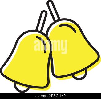 Christmas or wedding bells with vector con in a flat design isolated on white Stock Vector