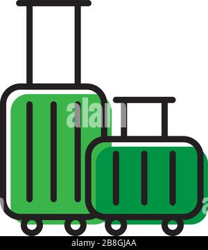 Baggage, luggage line icon, outline vector sign, linear style pictogram isolated on white Stock Vector