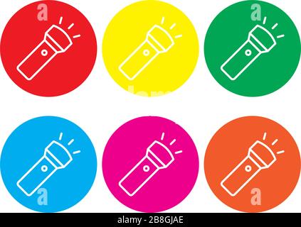 flashlight vector icon illustration design isolated on white Stock Vector